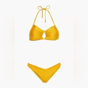 Zimmermann Empire Diamond Cutout Halter Bikini Marigold